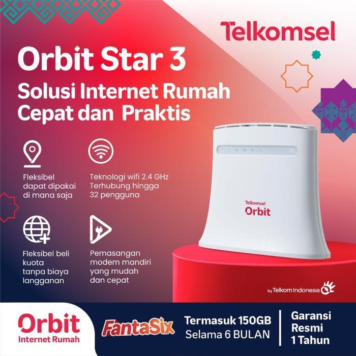 Router Modem Telkomsel Orbit Star 3 Modem WiFi 4G High 150GB Data
