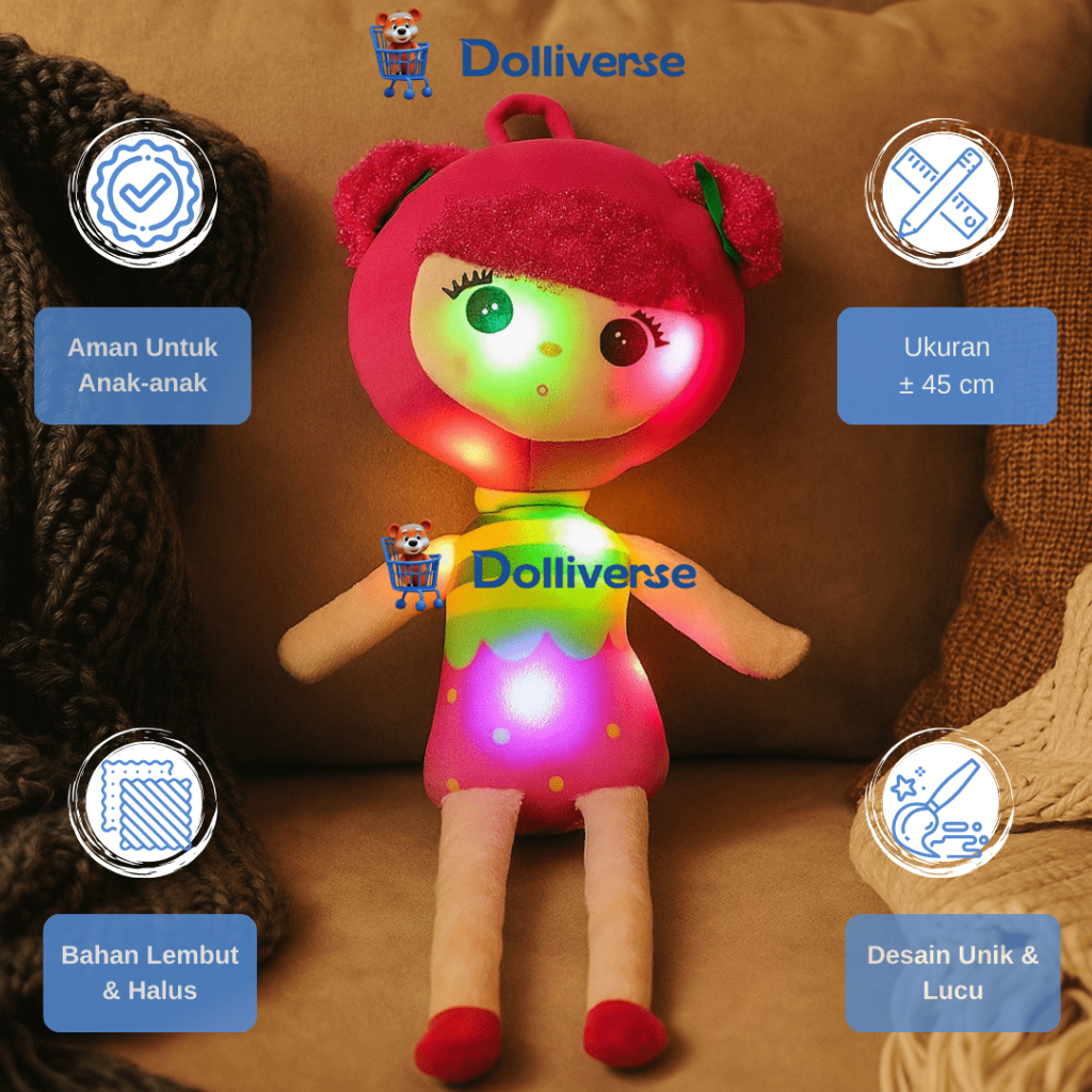 Jual Dolliverse Boneka Metoo Angela LED 45cm Yelvo Lembut SNI | Shopee ...