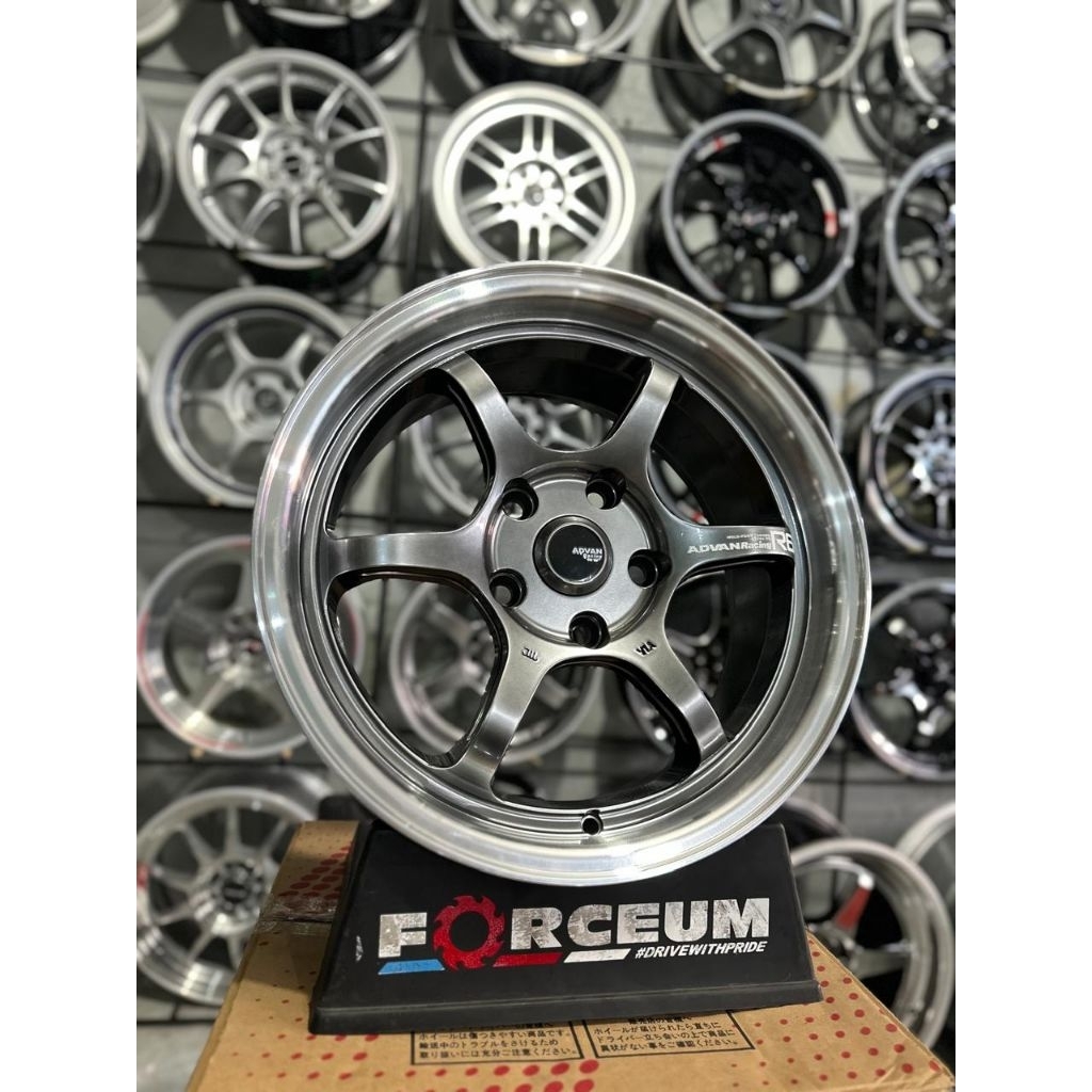 Jual velg mobil advan R6 r16 hyper black lip polish pcd 5x114 kondisi ...
