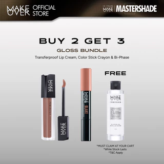 MAKE OVER Glam Lip Statement | Matte Bundle - Transferproof Matte Lip Cream Bundle + Color Stick Matte Crayon - Paket Lipcream Ombre Lips Bibir Tahan Lama Tidak Kering Ringan Halus Lebaran Raya