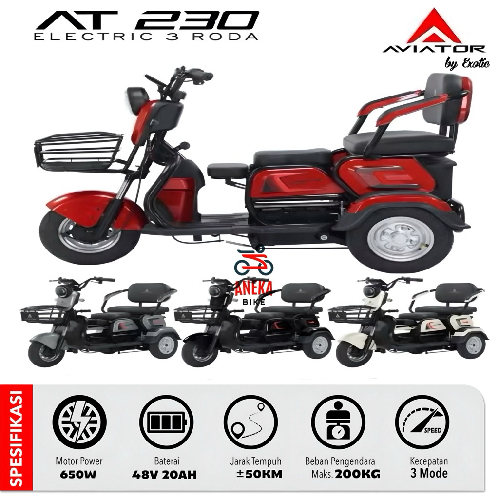 Jual AVIATOR 3 RODA AT-230 NEW SEPEDA LISTRIK RODA TIGA TERBARU DARI ...