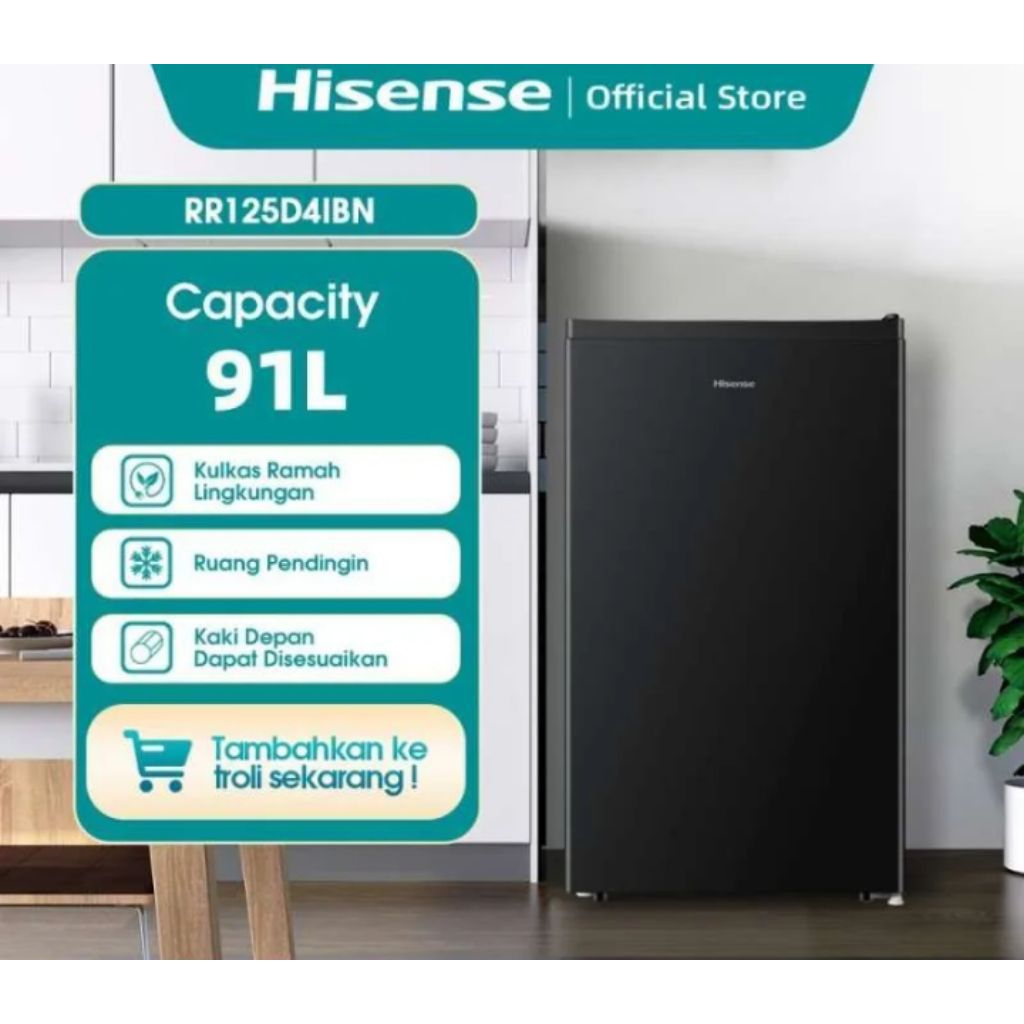 Jual KULKAS MINI HISENSE RR-125D4IBN (bergaransi resmi 12thn) | Shopee