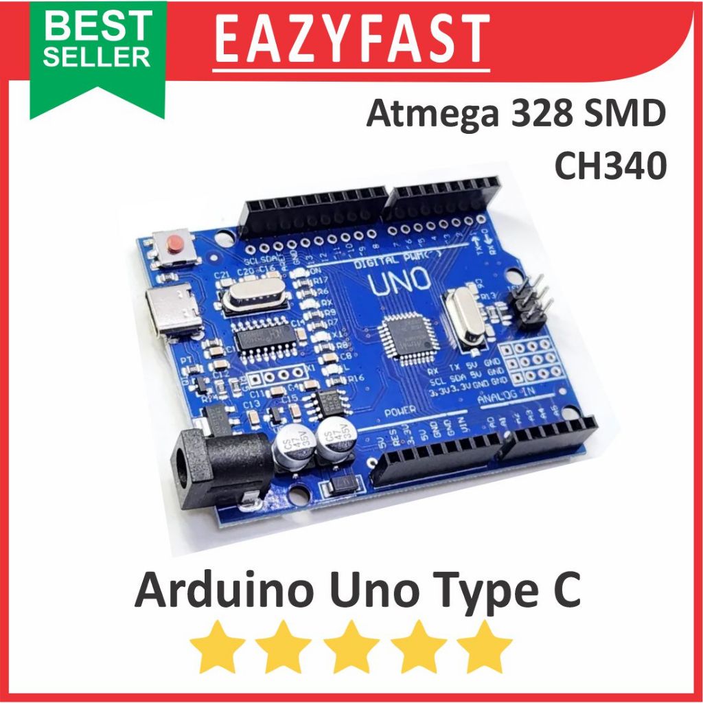 Jual Arduino Uno R3 Compatible USB Type C Atmega 328 SMD CH340 ...