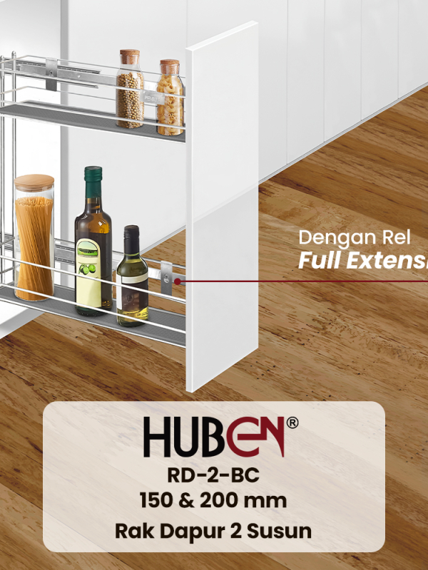 Jual Rak Botol Tarik Rel Samping 2 Susun Bumbu Gelas Dapur Kitchen ...