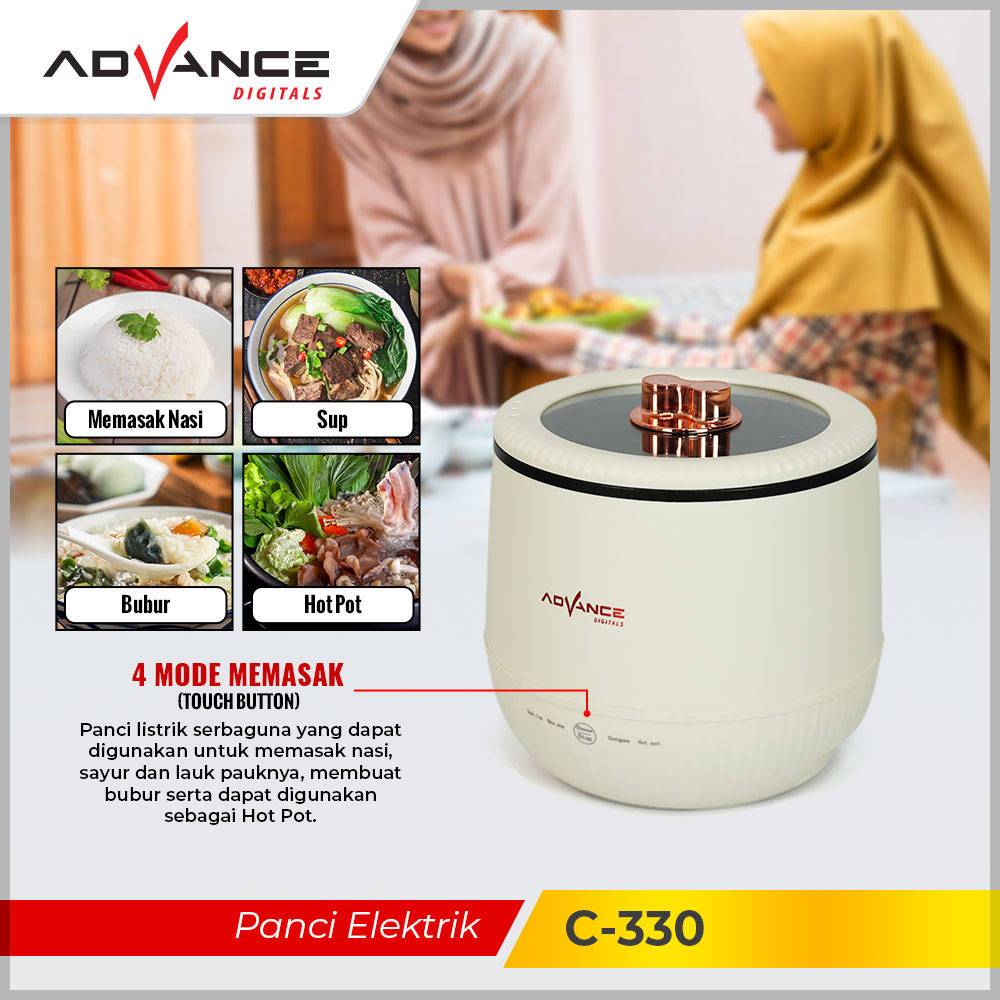 Jual Advance panci listrik C-330 rice cooker low watt penanak nasi 1.8L ...