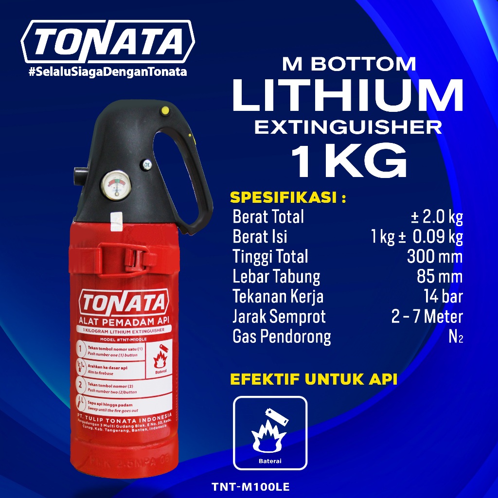 Jual Alat Pemadam Api Tonata / APAR M Bottom Lithium Extinguisher 1 kg ...