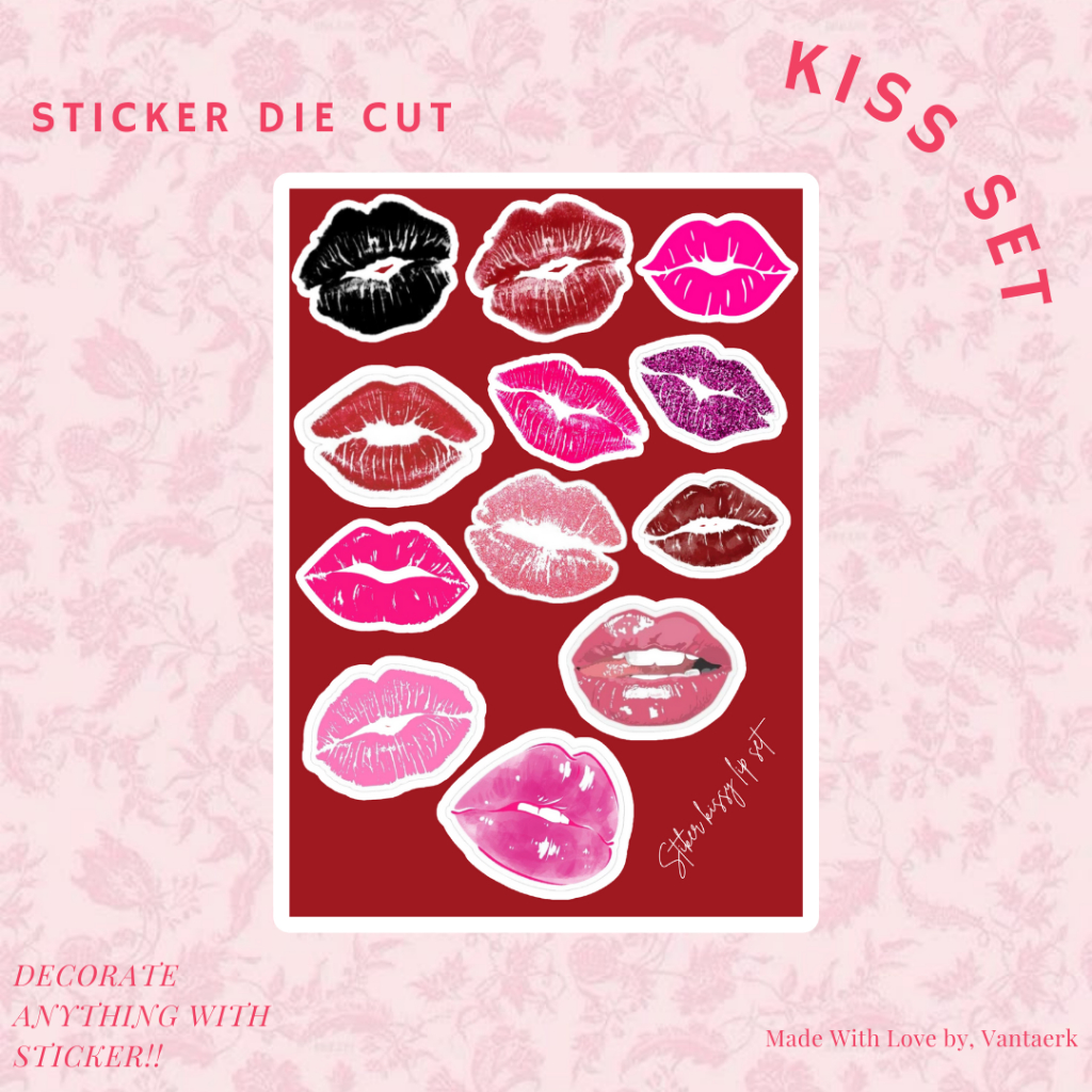 Jual Stiker Lip Kiss Aesthetic Deco Jurnaling Scrapbook | Shopee Indonesia