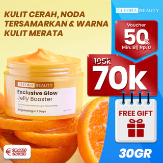 [𝐓𝐄𝐑𝐋𝐀𝐑𝐈𝐒] Cleora Exclusive Glow Jelly Booster Moisturizer – Skincare Wajah Wanita Pria Whitening Mencerahkan Melembabkan Mengatasi Muka Kusam Memperbaiki Skin Barrier Anti Aging Brightening Mosturizer Day Cream Scincare Dark Spot Facial Calming Day Night