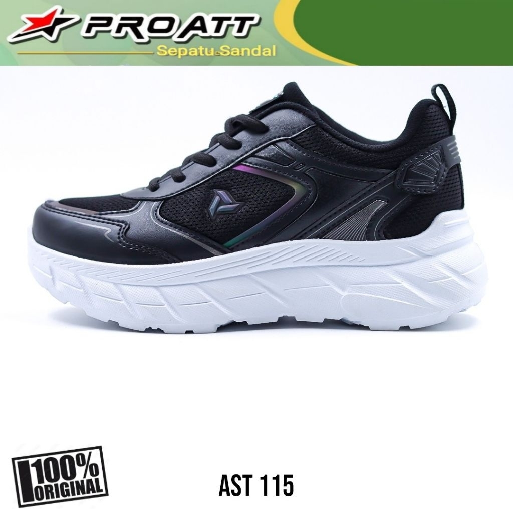 Jual PRO ATT Sepatu Sekolah Anak Hitam Putih Cewek Cowok Tali Perekat ...