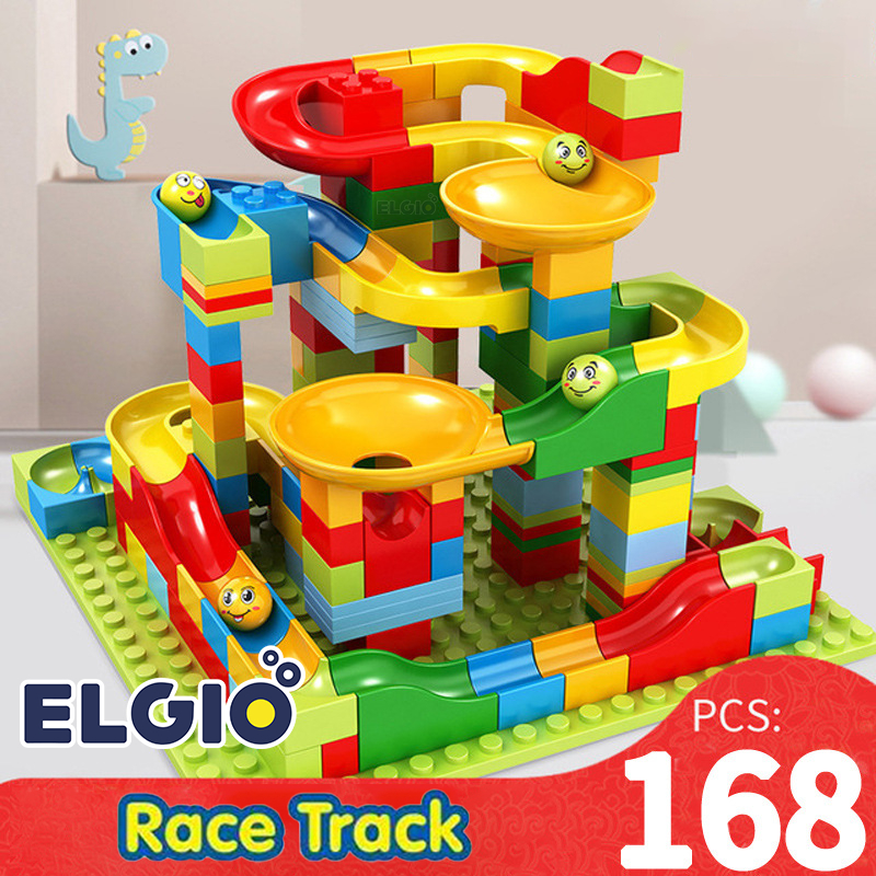 Jual Mainan Balok Susun Track 168pcs Slide Marble Race Ball Maze Run ...