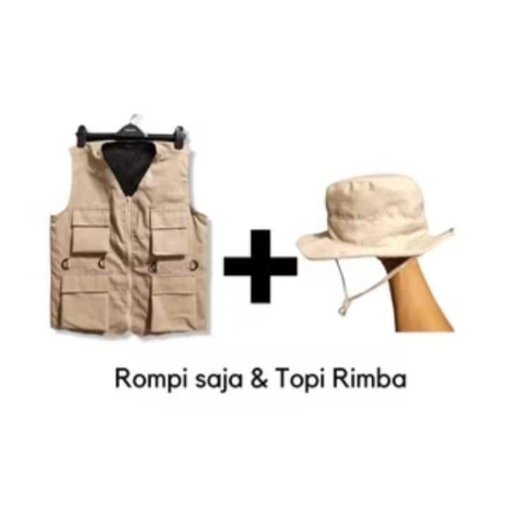 Jual Rompi topi rimba set untuk Dewasa Krem hitam dan Army untuk pria ...