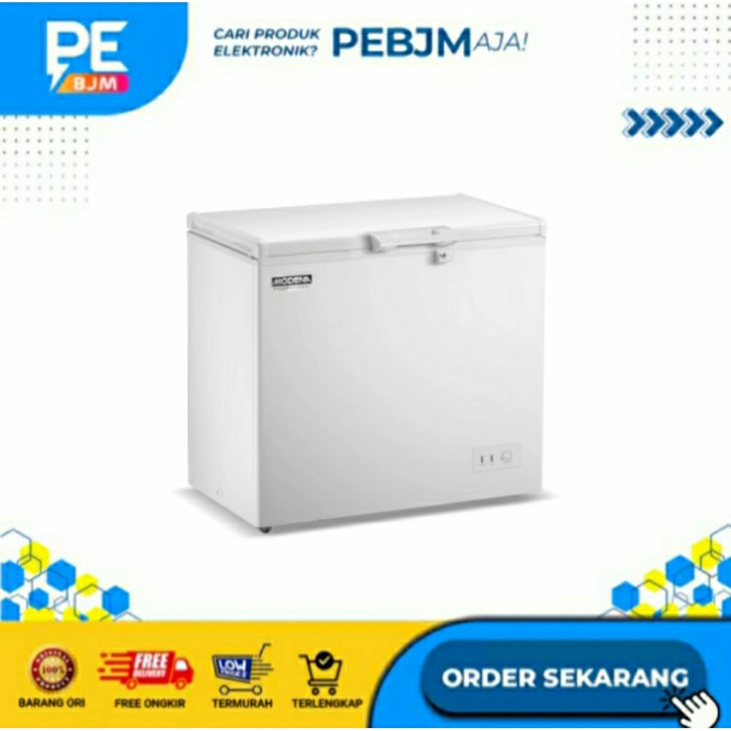 Jual CHEST FREEZER MODENA 210 LITER MD-0211MAWH GARANSI RESMI | Shopee ...