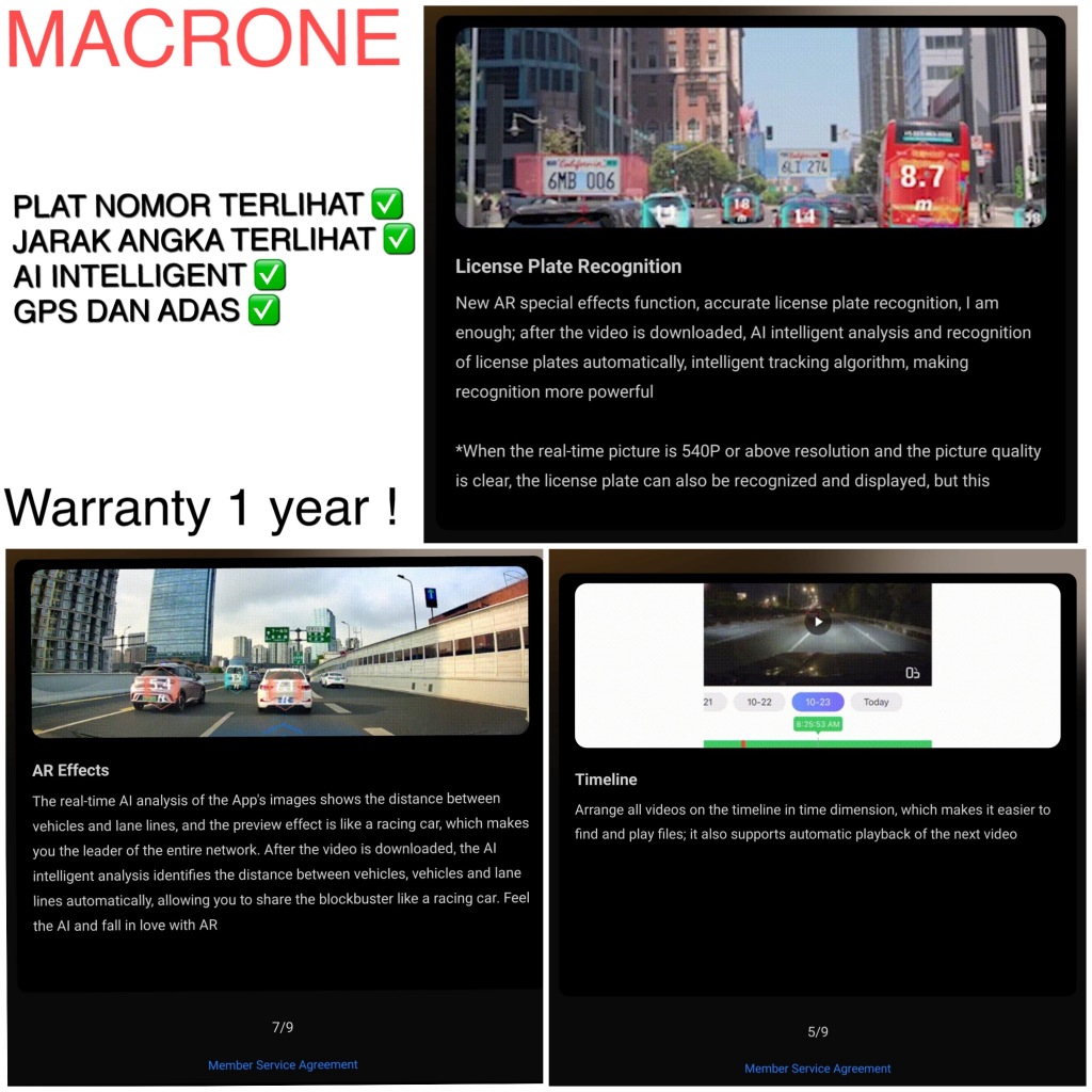 Jual DASHCAM MACRONE CAMERA 4K A800 PRO PLUS DENGAN FITUR AI,PENGENALAN ...
