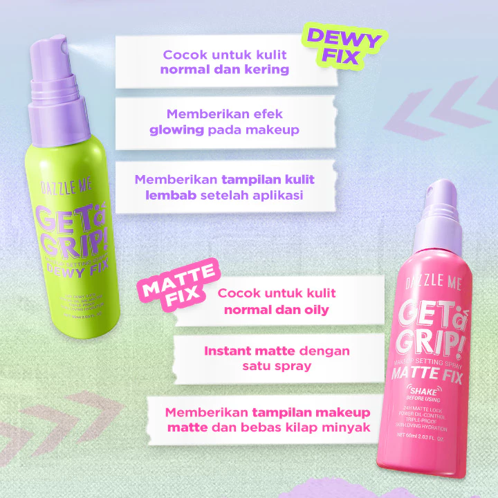 Dazzle Me Makeup Setting Spray Matte Finish Triple-Proof dan Smooth Fix Bundle Set