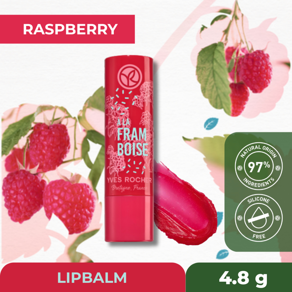 Jual Yves Rocher Nourishing Raspberry Lip Balm 4,8 g | Shopee Indonesia