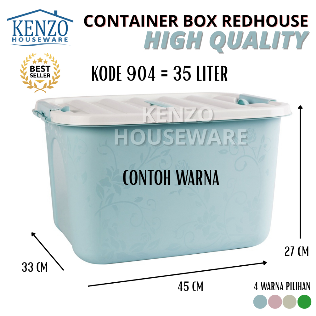 Jual Container Box 35 Liter 904 REDHOUSE Kotak Penyimpanan Storage Box ...