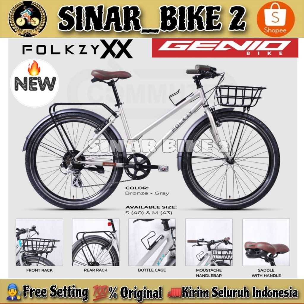 Jual Sepeda Touring / Commuter GENIO FOLKZY XX Ukuran 26 Inch 8 Speed ...