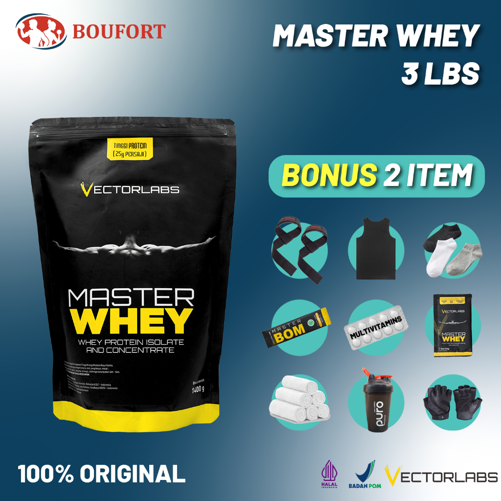 Jual MASTER WHEY 3 LBS VECTORLABS ISOLATE CONCENTRATE PROTEIN SASET ...