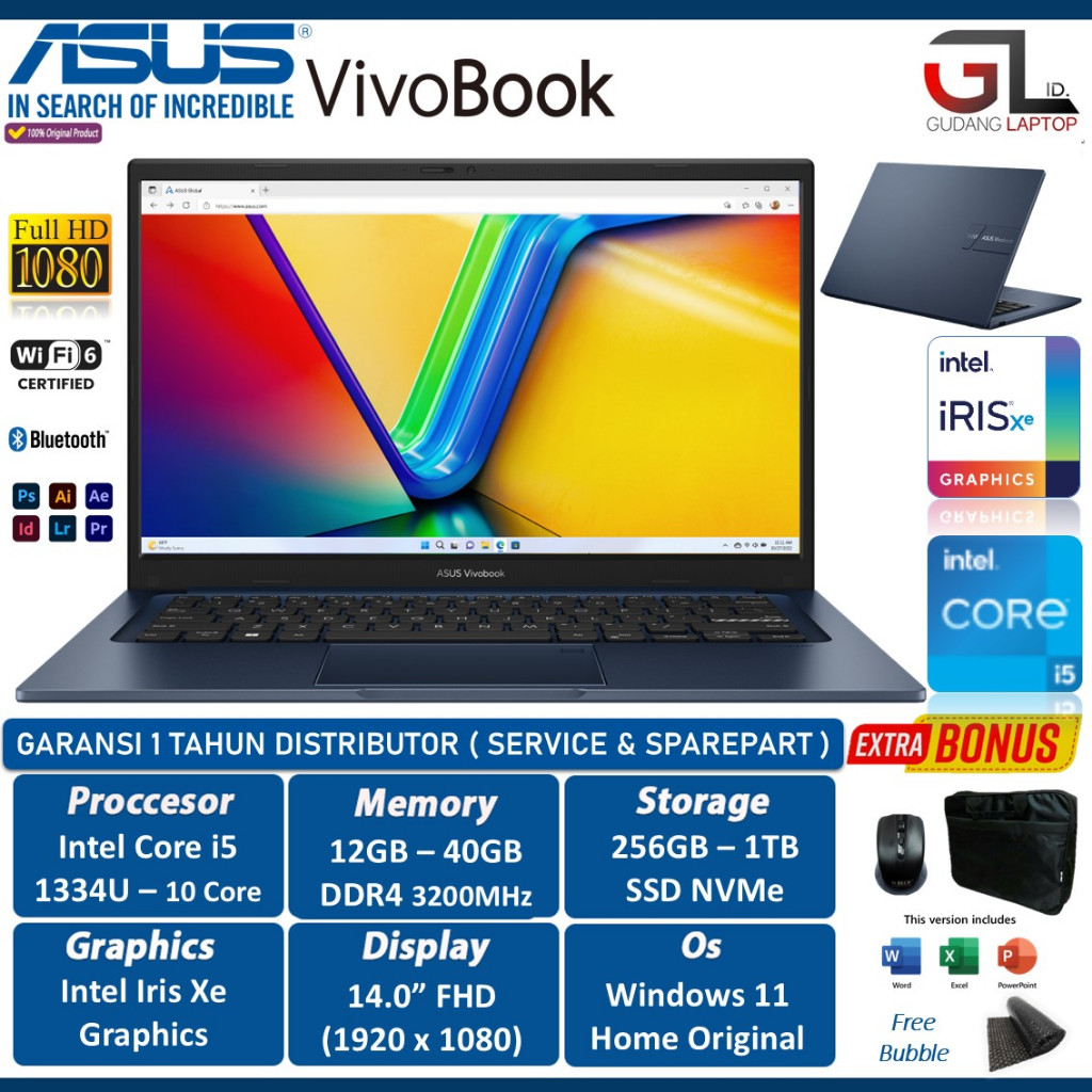 Core I5 Asus Vivobook M413da Ryzen Asus M413DA-VIPS551 Black [R5