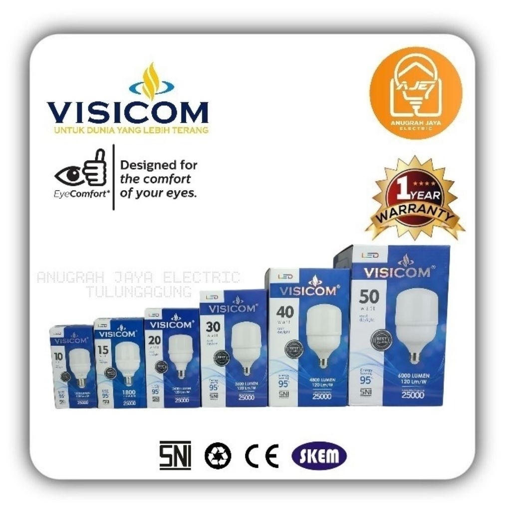 Jual Lampu Led VISICOM 10/15/20/30/40/50 Watt Warna Lampu Cahaya Putih ...