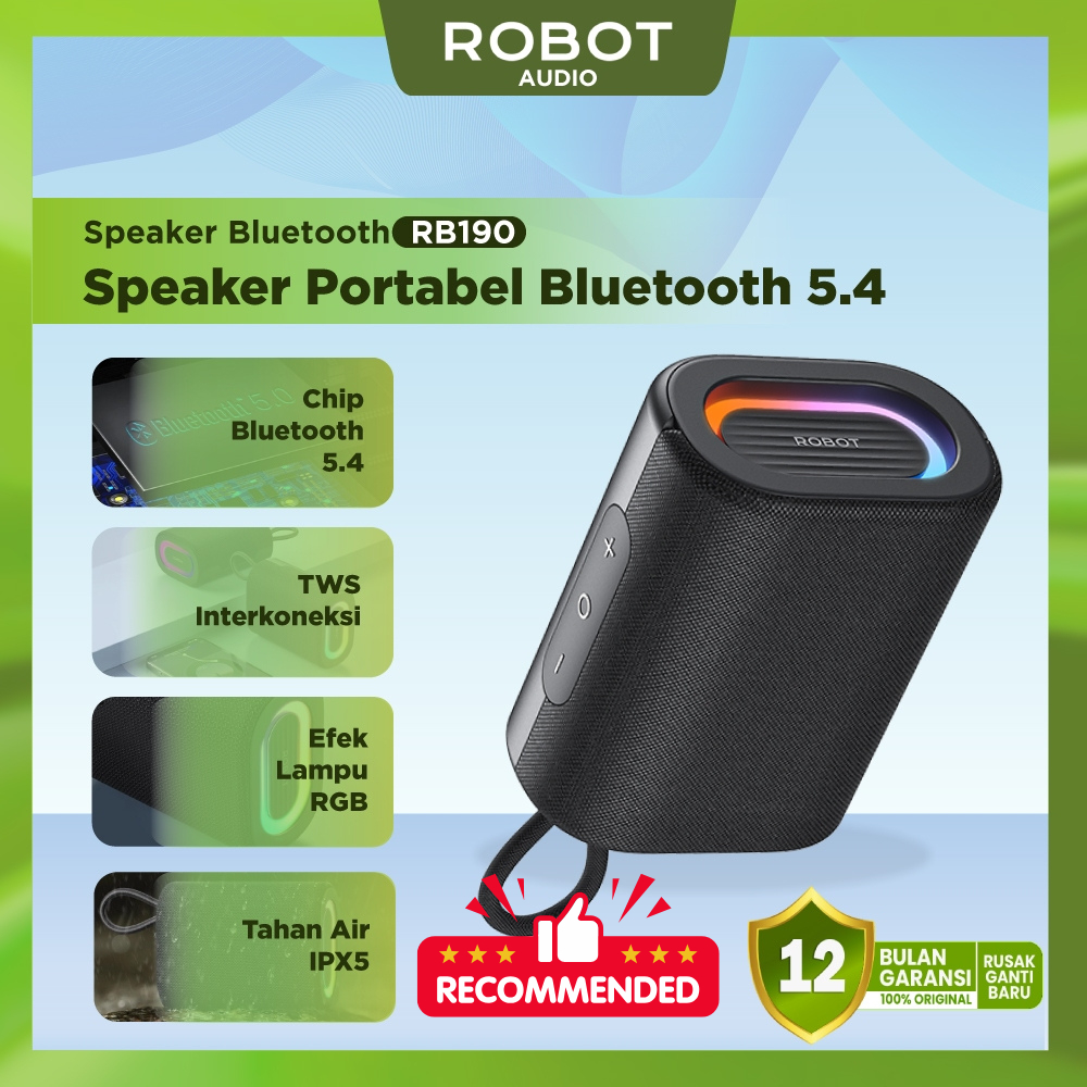 Jual ROBOT Speaker Bluetooth Karaoke 5.4 RB190 Portable Powerful Bass ...