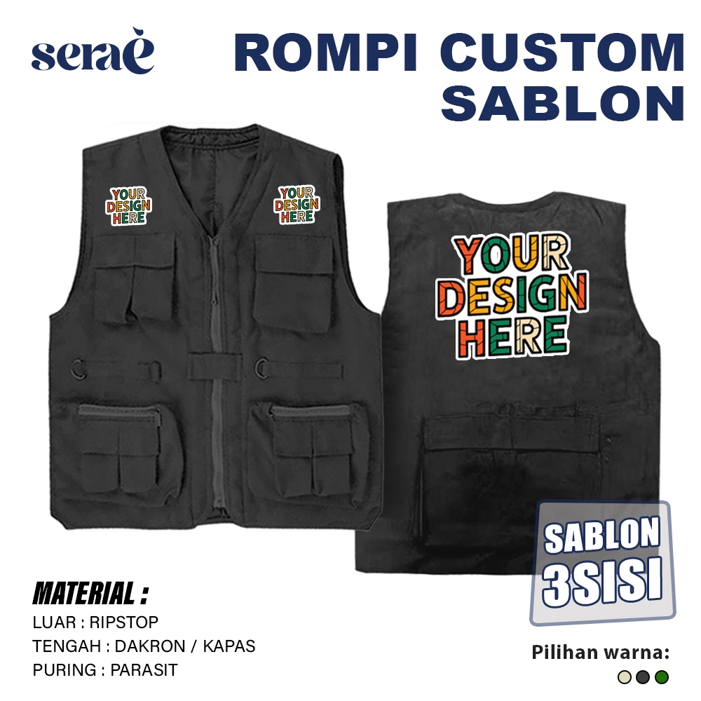 Jual Vest Rompi Tactical Custom Sablon | Shopee Indonesia
