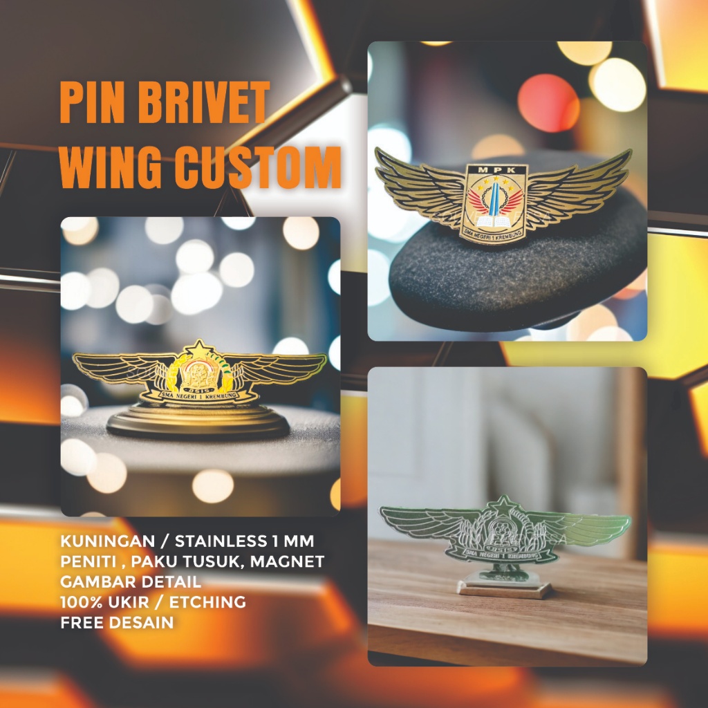 Jual Pin Logo Custom Wing Kuningan,Stainless | Shopee Indonesia