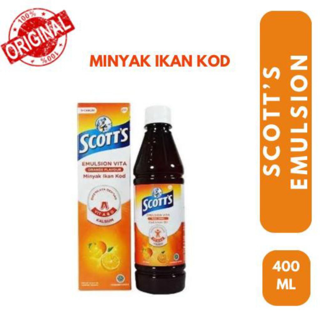 Jual SCOTT'S EMULSION VITA ORANGE 400 ML RASA JERUK SUPLEMENT MINYAK ...