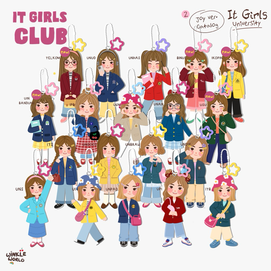 Jual Winkleworld - Gantungan Keychain It Girls University / Gantungan ...