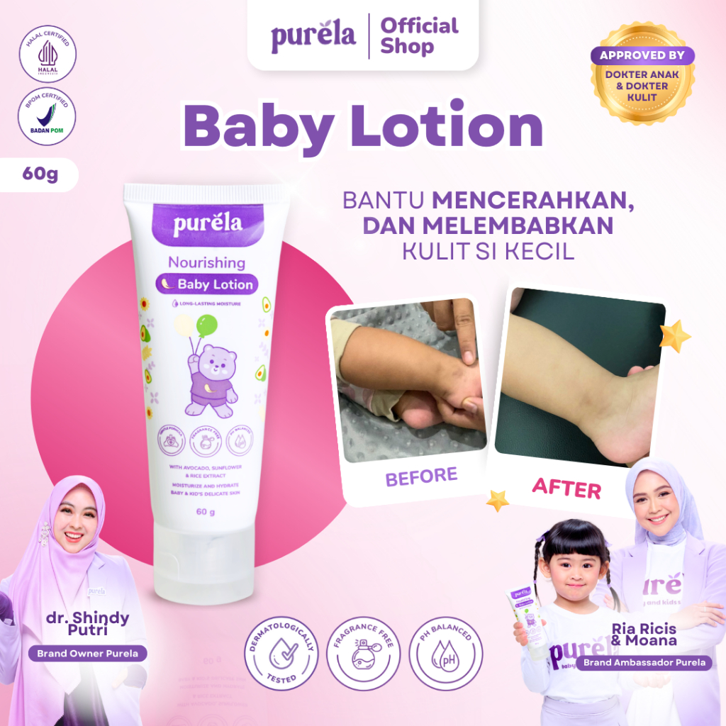 Jual [PILIHAN RICIS DAN MOANA] PURELA Nourishing Baby Lotion 60 ...
