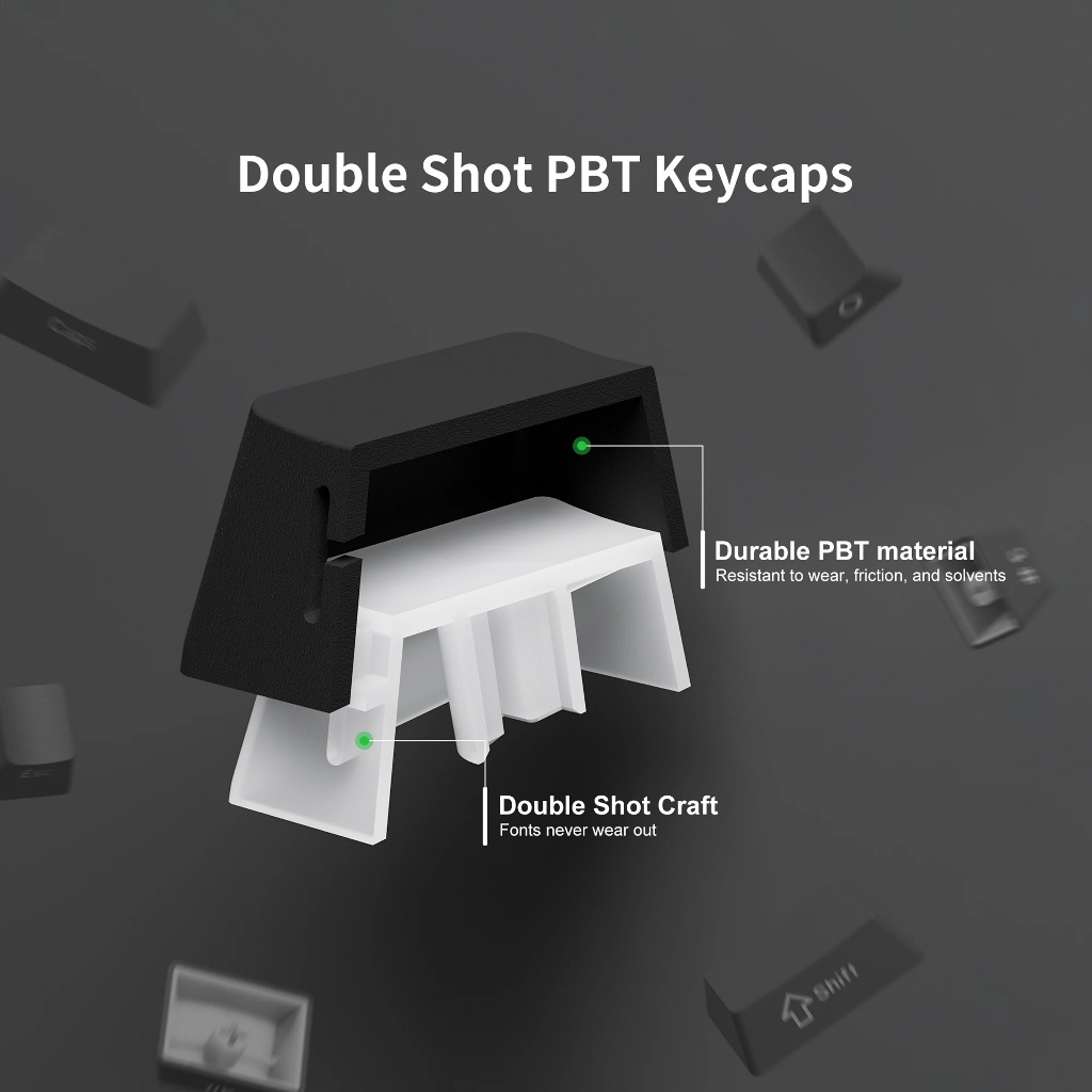 Jual XVX Jet Black Shine Through Keycaps Side Print 136 Keys OEM ...