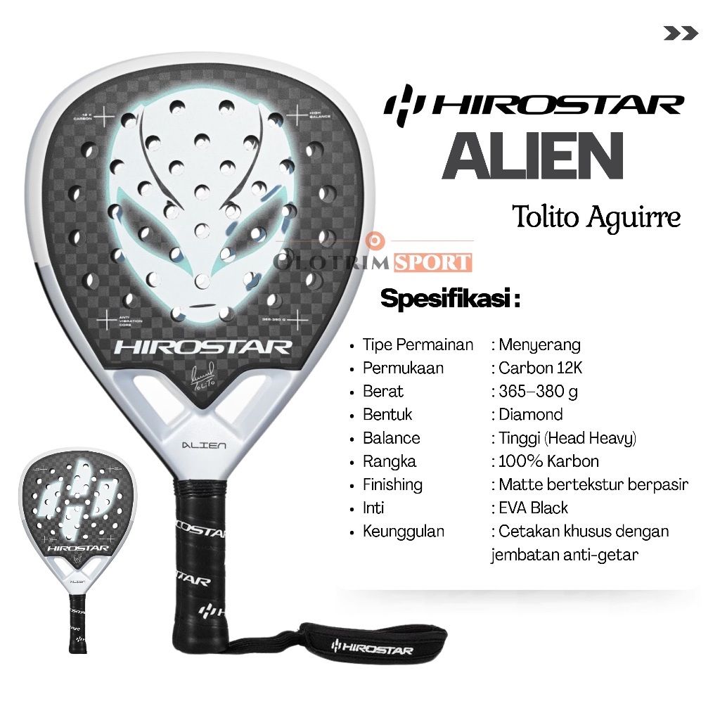 Jual HIROSTAR ALIEN Padel Racket New Generation Raket Original | Shopee ...