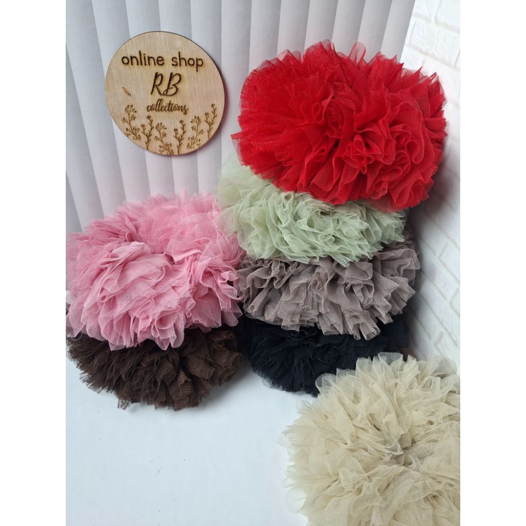Jual scrunchie tile jumbo/ikat rambut tile jumbo/cepol tile jumbo/cepol ...