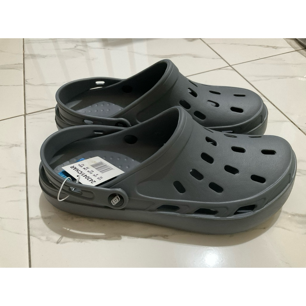 Jual Ori Sale 70% Sandal Skechers Pria Abu Hitam-Tanpa kardus
