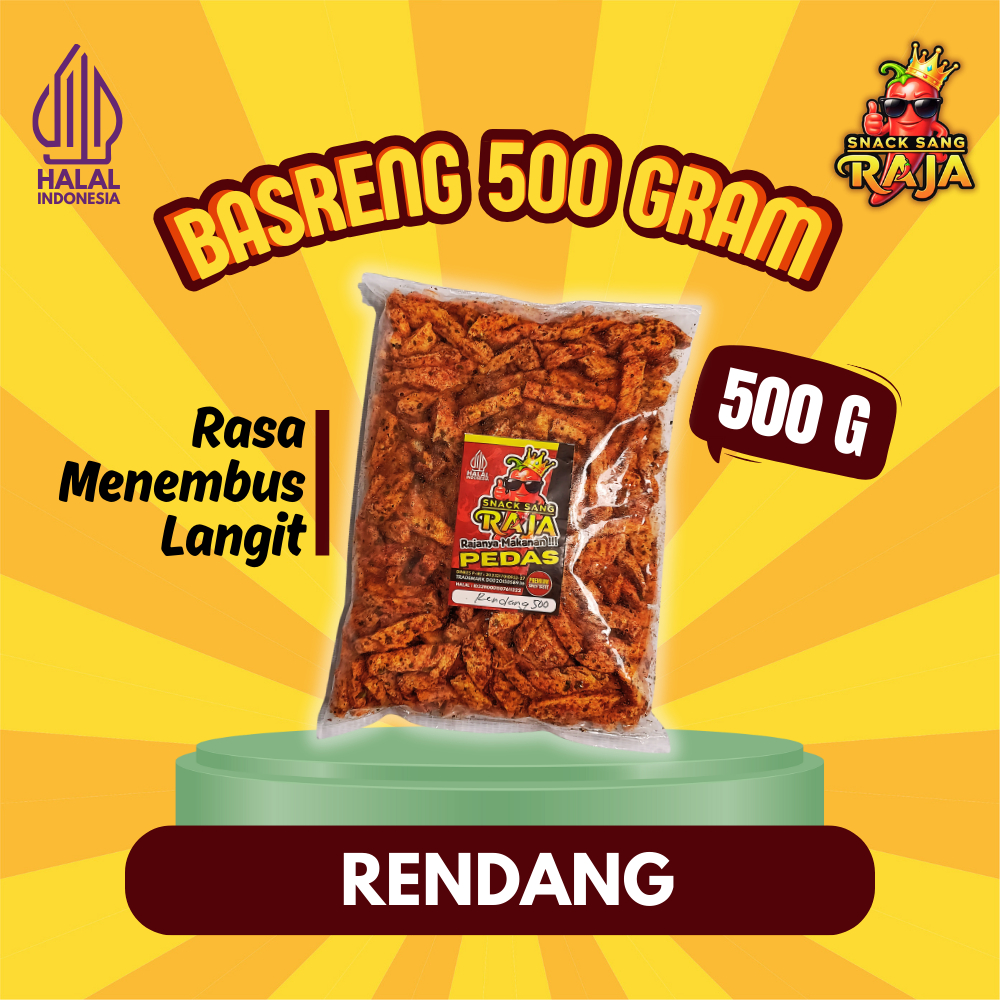 Jual Snack Sang RAJA - Basreng Rendang Pedas Daun Jeruk 500gr Gurih ...