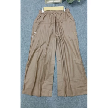 Anoya Celana Kulot Korean Style Bawahan Wanita Dewasa Basic Bahan Linen Rami