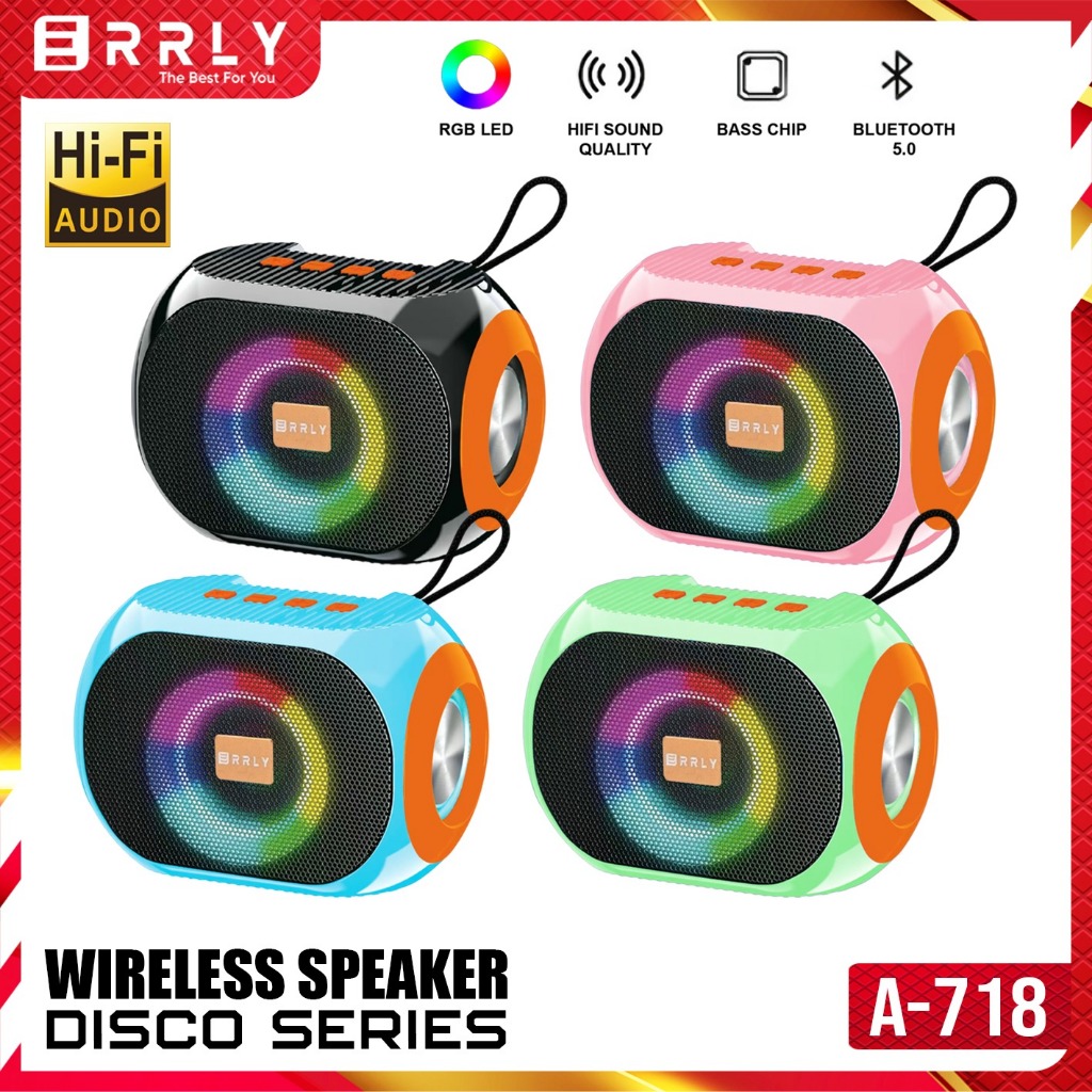 Jual ERRLY A718 Speaker Bluetooth Portable LED Disco RGB Speker ...