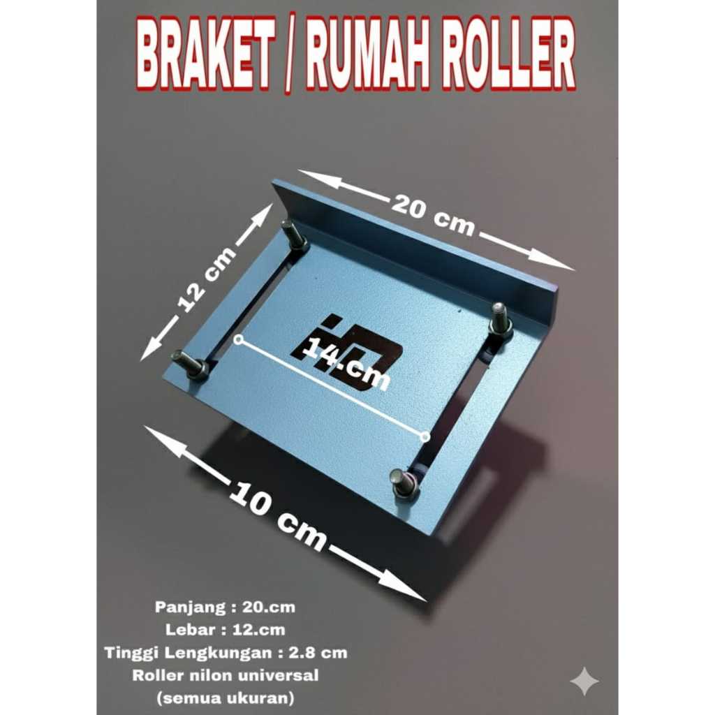 Jual Bracket Roda Roller nilon // Rumah Roda nilon Pagar Besi // 1 Set ...