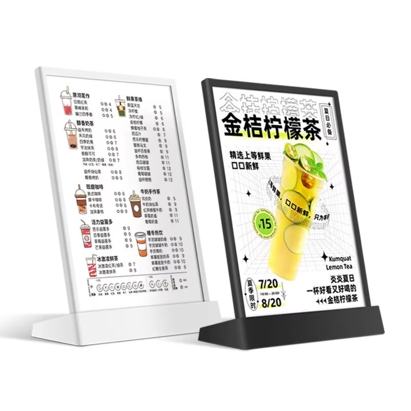 Jual Menu Board LED A4 Display Light Box Akrilik Hitam Putih untuk ...