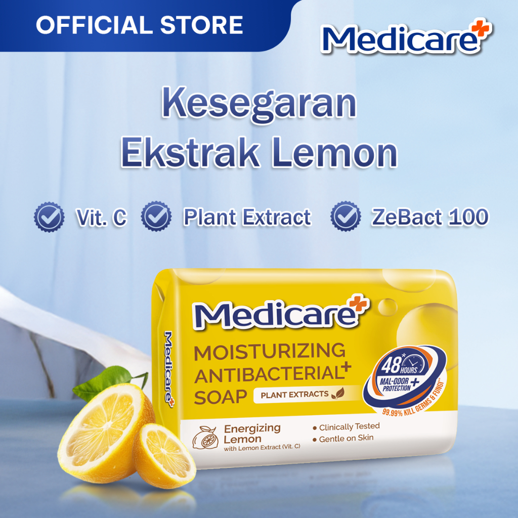 Jual MEDICARE Barsoap 80gr Energizing Lemon | Shopee Indonesia