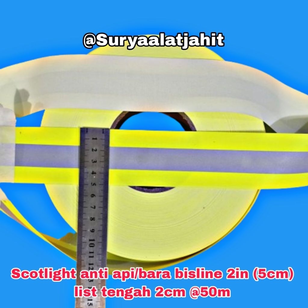 Jual Scotlight anti api/bara 2in/5cm list abu 2cm ±50m =rp.635.500/Rol ...