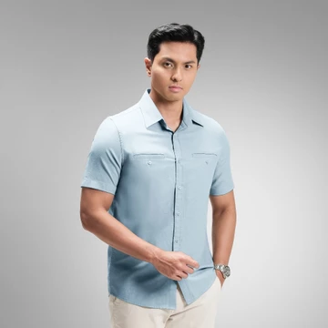 CUTOFF Parker Double Pocket Workshirt Kemeja Kerja Oxford Polos Pria Pendek