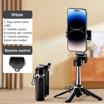 Zyntec 42CM Mini Tripod 3in1 Bluetooth Remot Control Selfie Stick Hp Extendable Grip Stainless