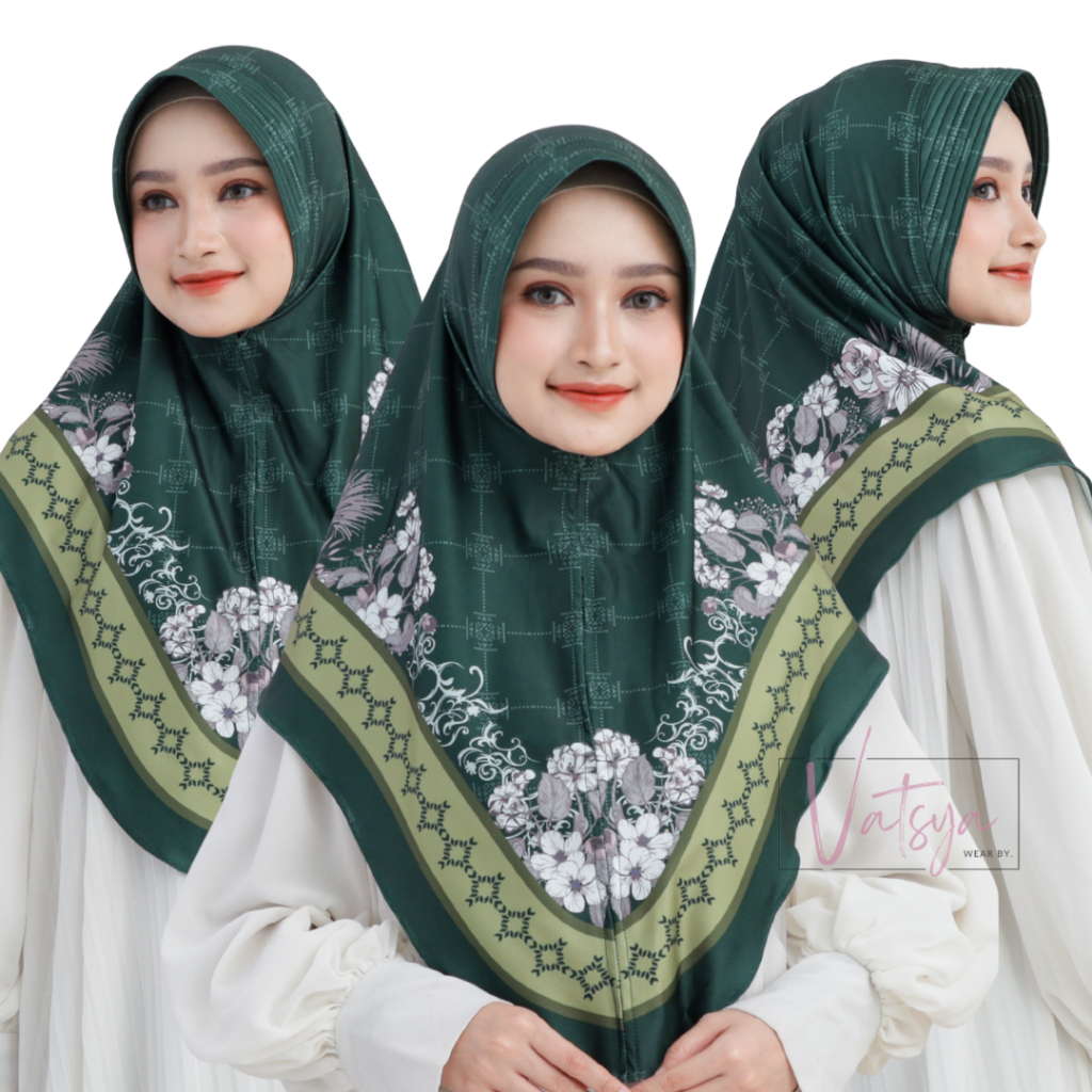 Hijab Bergo Motif Jilbab Instan Daily Kerudung Jersey Pet Printing