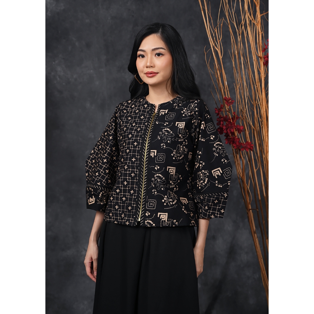Jual NONA RARA - Lere Garut Cemani T4638, Baju kerja batik blouse ...