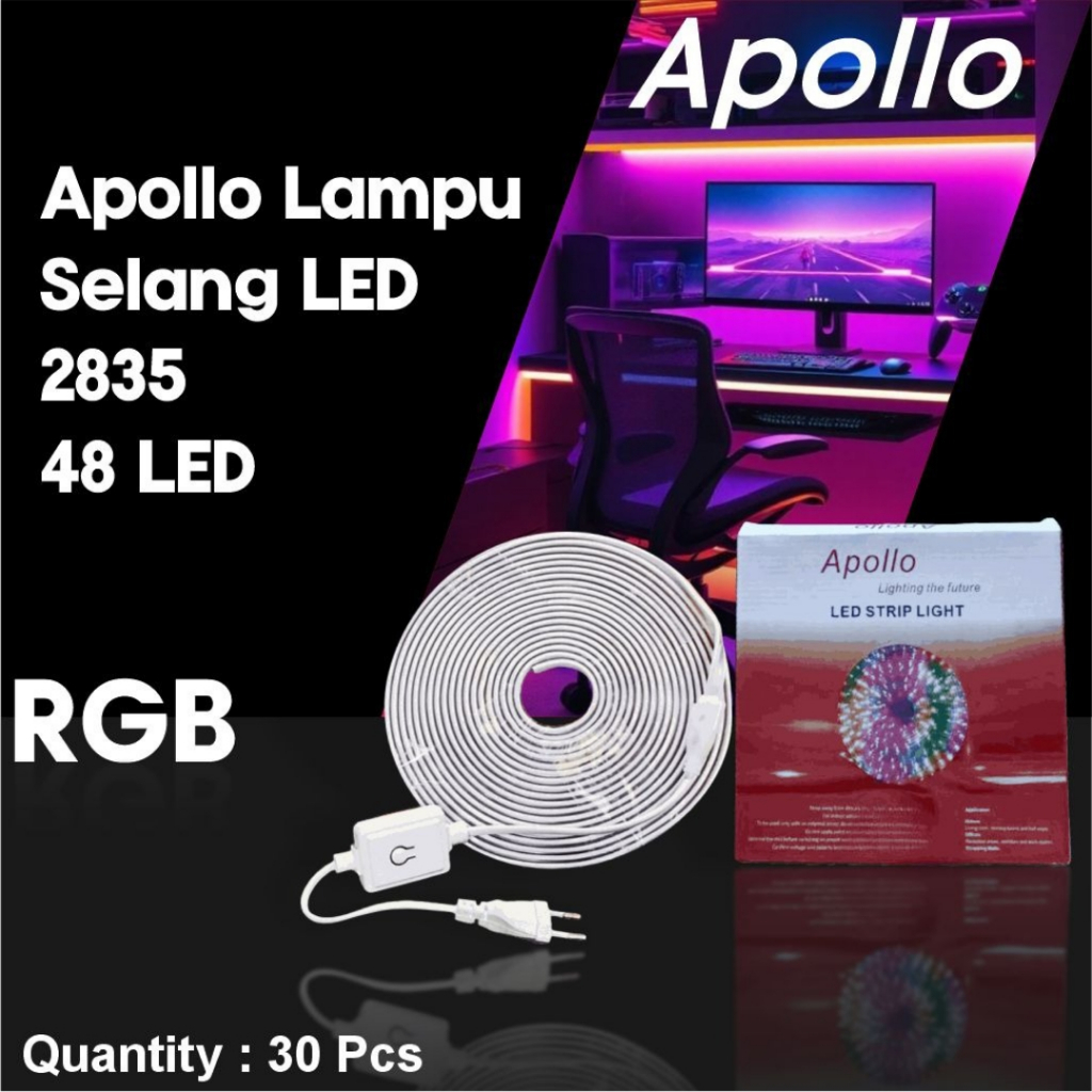 Jual LED Strip Roll / Lampu LED Kabel Warna Warni Merek Apollo 2835 ...