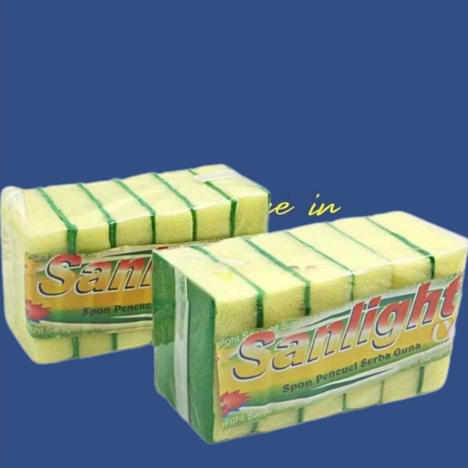 Jual Sanlight Spons Cuci Piring 2 Sisi Isi 6 Pcs (1 Pack) | Shopee ...