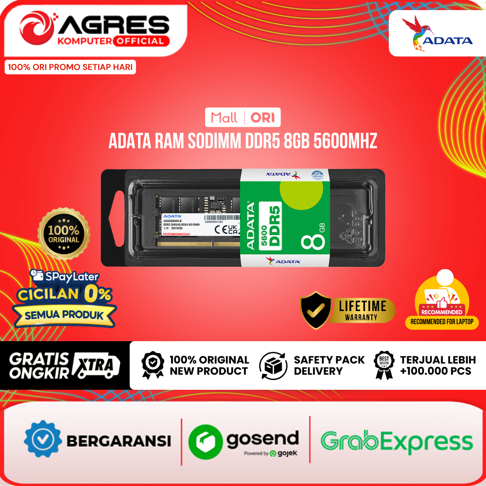 Jual ADATA RAM SODIMM DDR5 8GB 5600MHZ | Shopee Indonesia