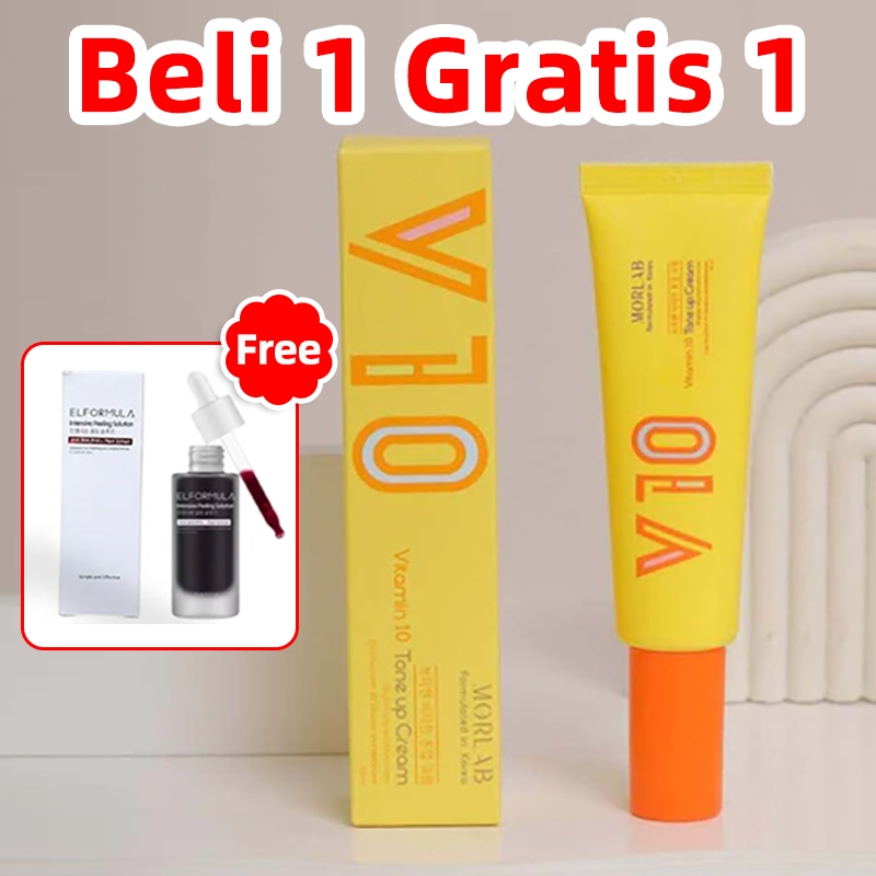 Jual MORLAB V10 Vitamin Tone Up Cream With Idebenone 50g SAY BYE TO ...