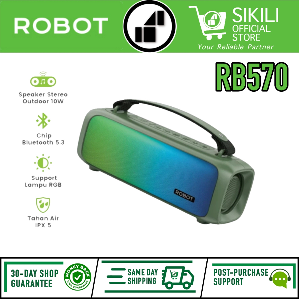 Jual ROBOT Speaker Bluetooth RB570 Bluetooth 5.3 Bass Boost RGB Light ...